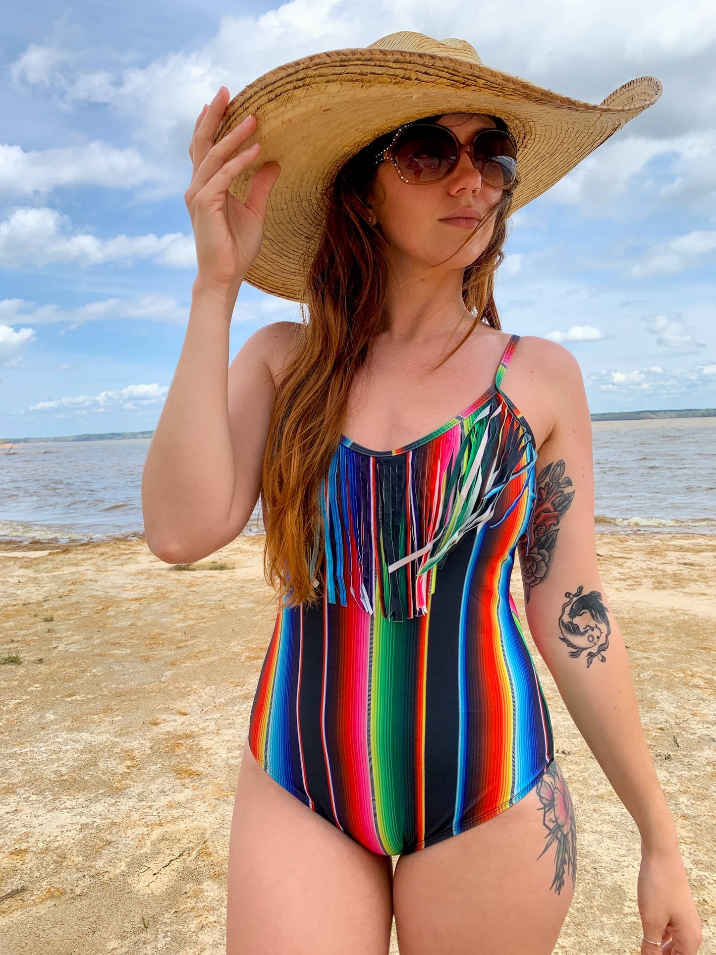MK091 Havasu One Piece Fringe Swimsuit - 4 Colors