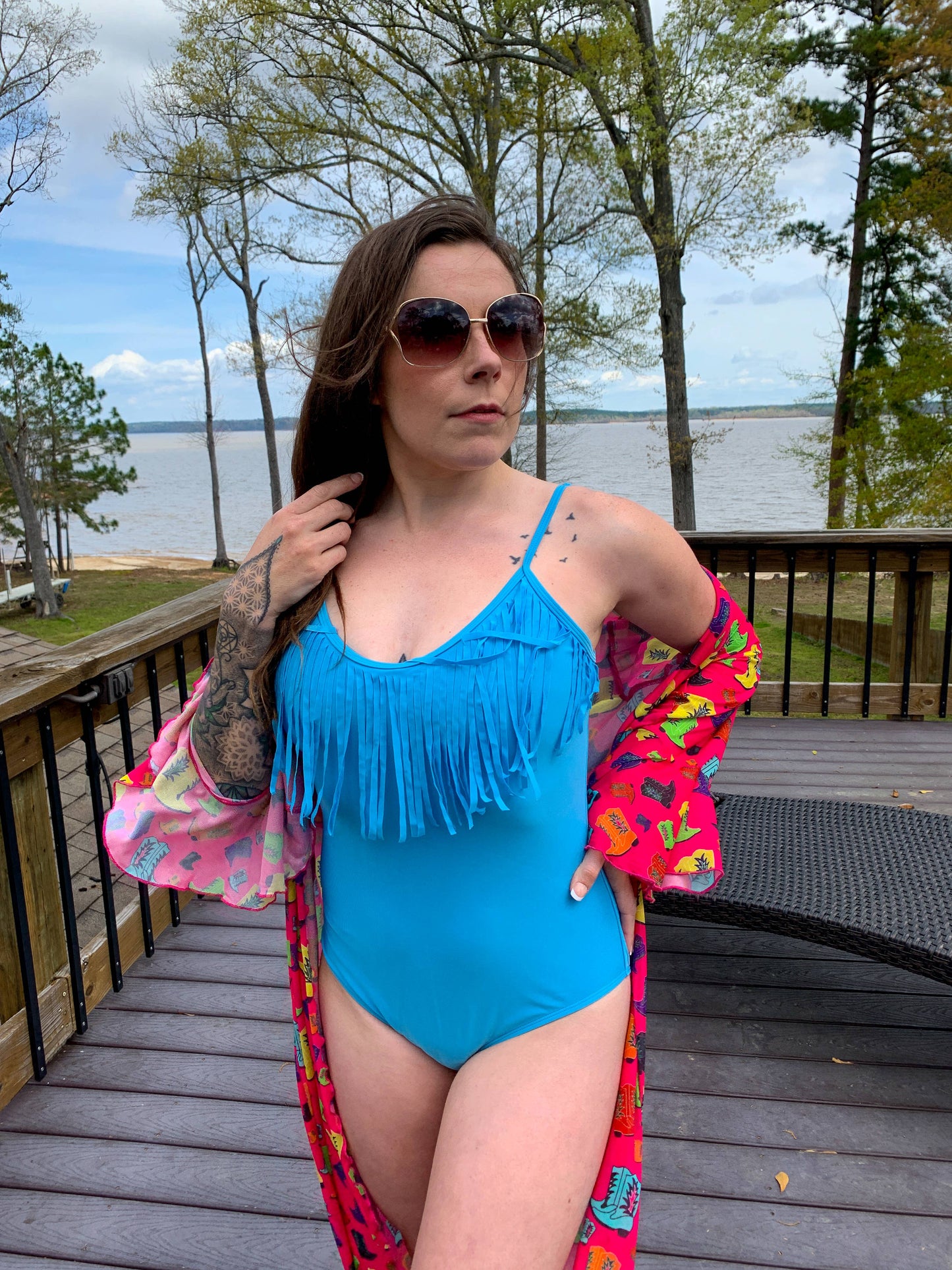 MK091 Havasu One Piece Fringe Swimsuit - 4 Colors
