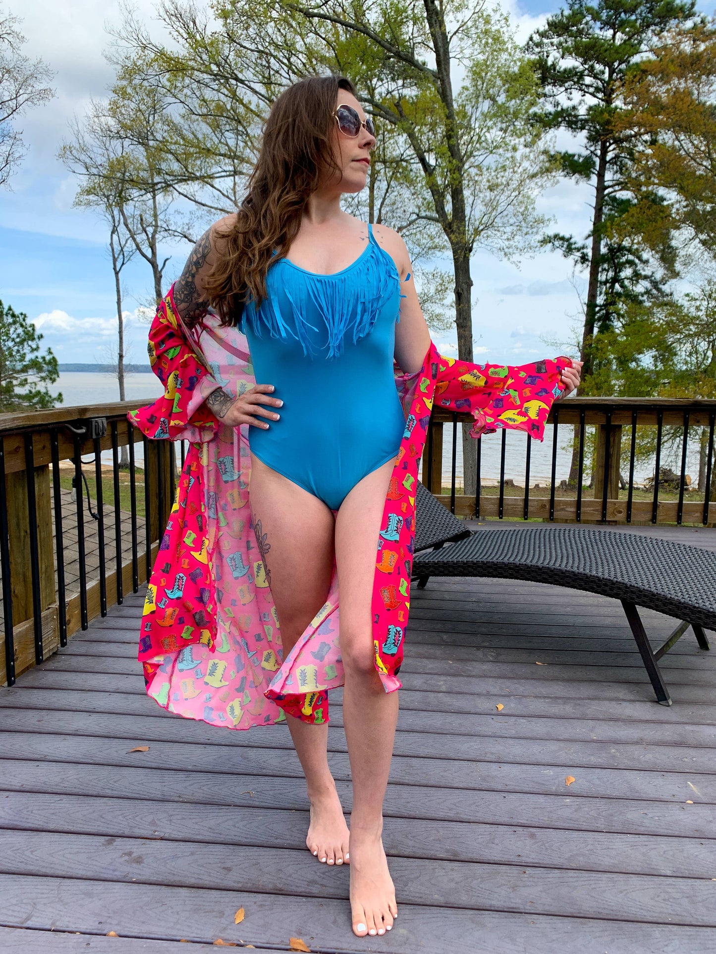 MK091 Havasu One Piece Fringe Swimsuit - 4 Colors